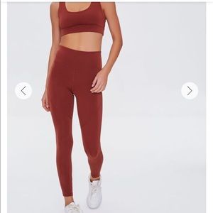 Maroon Forever 21 High Waisted Gym Leggings